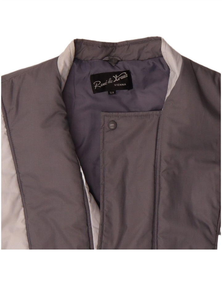 VINTAGE Mens Vienna Windbreaker Jacket IT 52 XL Grey Colourblock Polyester