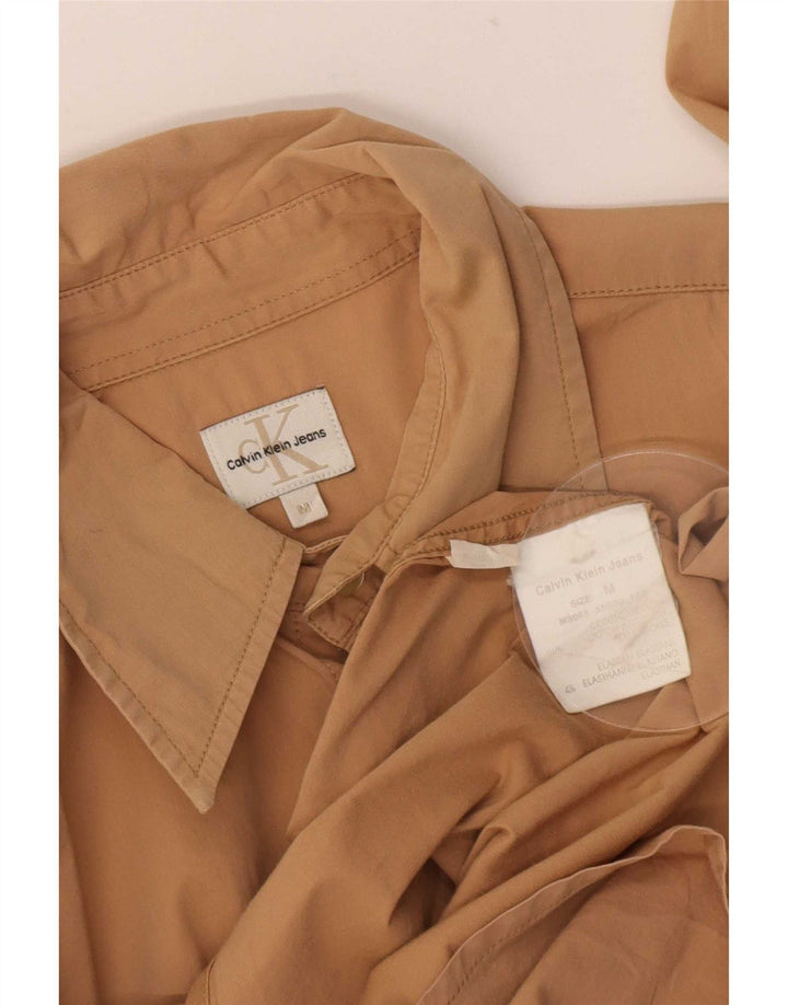 Cămașă pentru bărbați Calvin Klein Jeans, bumbac, bej mediu