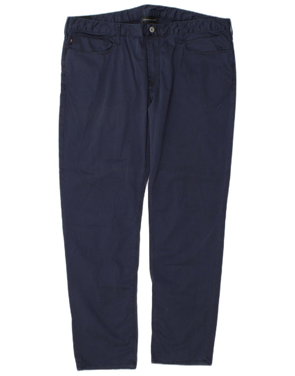 Pantaloni casual drepti pentru bărbați Emporio Armani L40 L32 Bumbac bleumarin