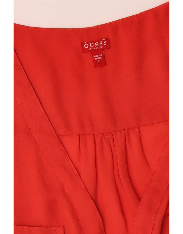Vest Top pentru femei Guess UK 10 Small Red Poliester