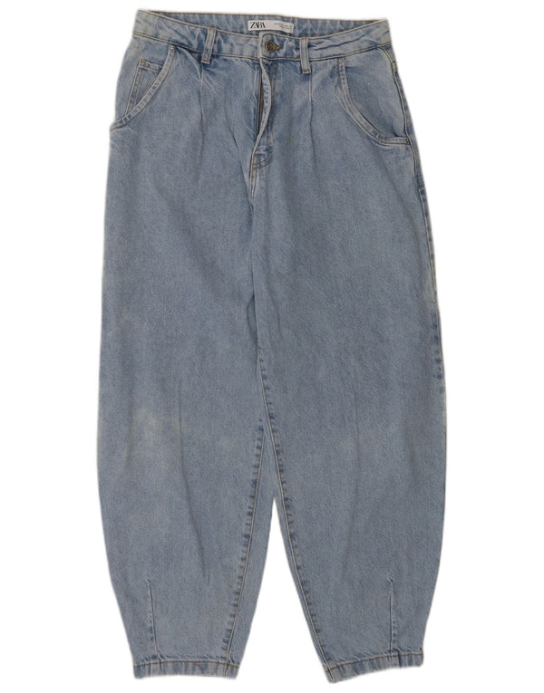 Blugi Zara Femei Balloon Talie Înaltă EU 36 XS L26 L27 Albastru Bumbac