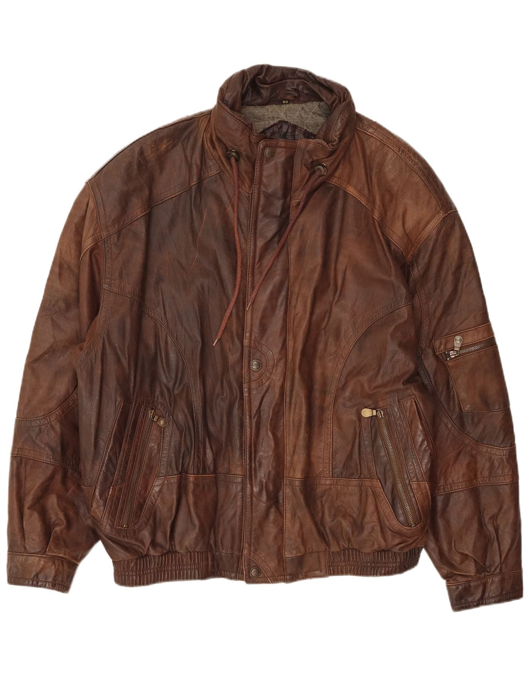 Jachetă de piele pentru bărbați Trapper UK 42 XL din piele maro