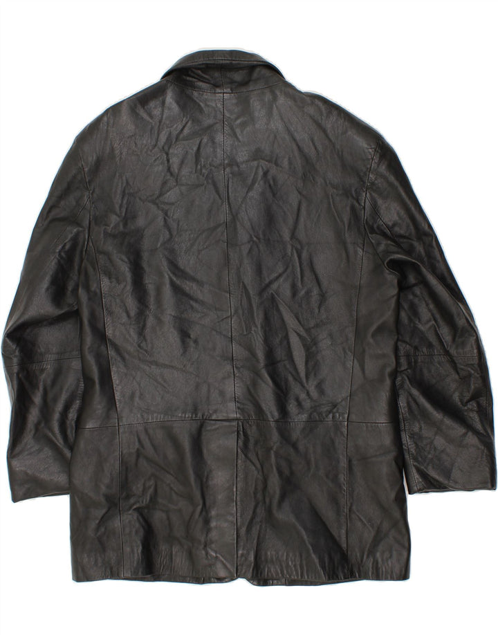 DALLAS Mens Leather Jacket IT 52 2XL Black Leather Vintage Dallas and Second-Hand Dallas from Messina Hembry 