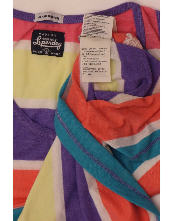 Top Vest Superdry pentru femei UK 12 Poliester cu dungi medii multicolore