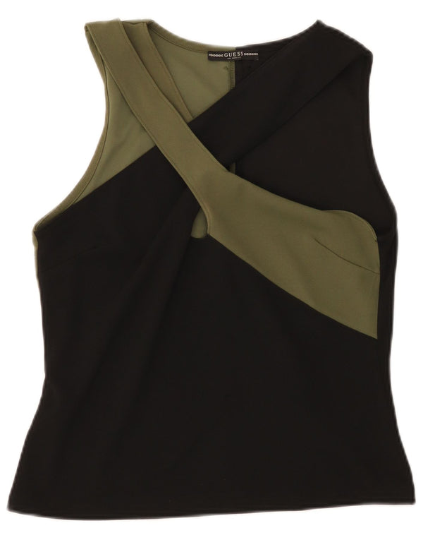 Bluză Crop fără mâneci pentru femei Guess UK 14, mare, negru, colorblock