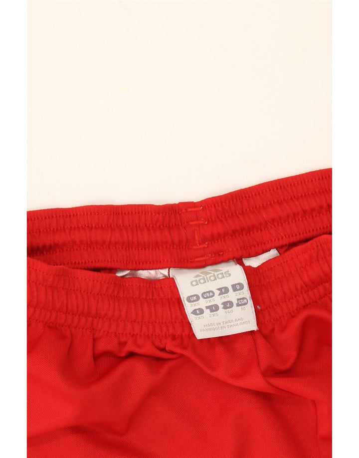 ADIDAS Boys Climalite Sport Shorts 9-10 Years 2XS Red Polyester Vintage Adidas and Second-Hand Adidas from Messina Hembry 