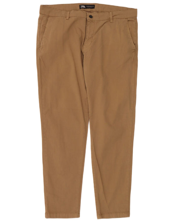 Pantaloni chino slim pentru bărbați Zara EU 48 XL W38 L31 Bej