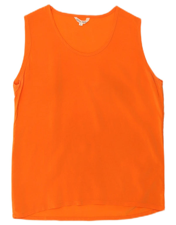 Vest Vest Top pentru femei UK 10 Small Orange Silk
