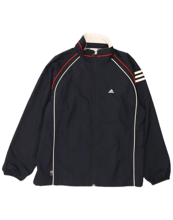 Jachetă de ploaie Adidas Clima Proof pentru femei UK 12 Medium Bleumarin Colorblock