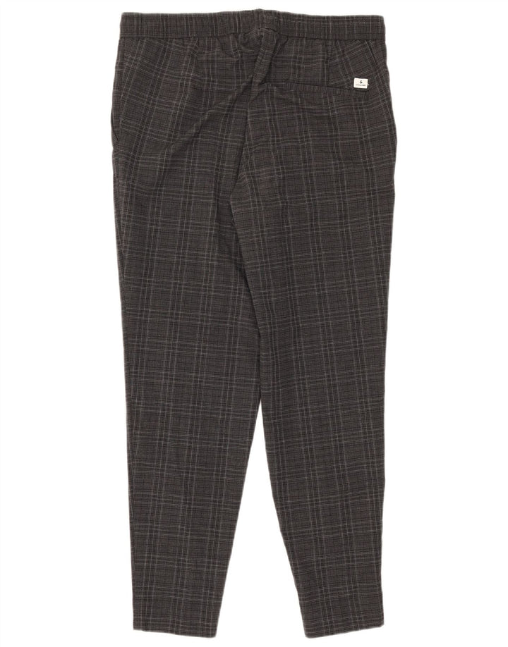 Pantaloni chino subțiri Jack & Jones pentru bărbați, poliester cu carouri, gri mari