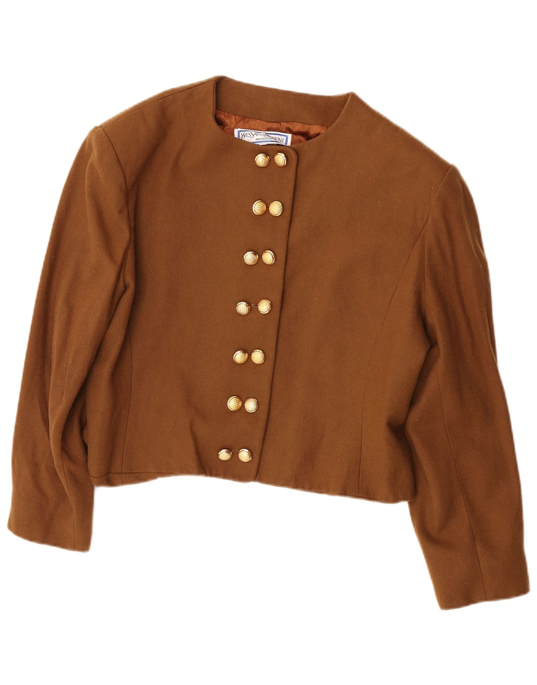 Jachetă Yves Saint Laurent Crop Blazer pentru femei IT 46 Large Brown Classic