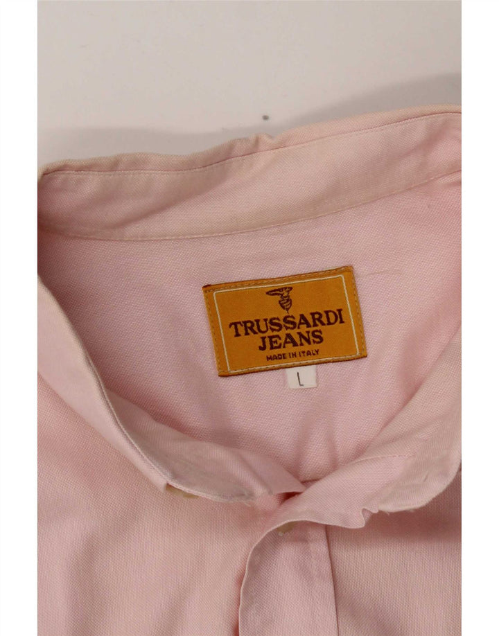 Cămașă pentru bărbați Trussardi Jeans mare roz