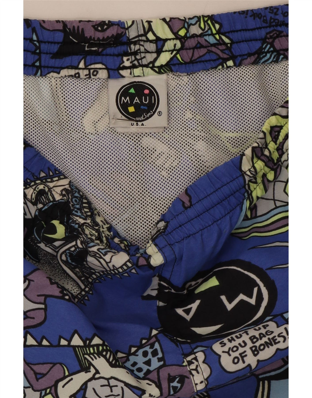 Pantaloni scurți de înot grafic Maui and Sons pentru bărbați, nailon albastru mediu