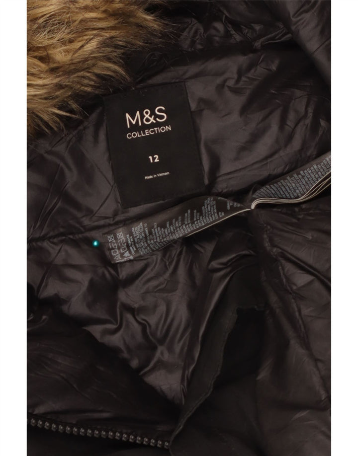 Palton cu glugă pentru femei Marks & Spencer UK 12 Poliester mediu negru