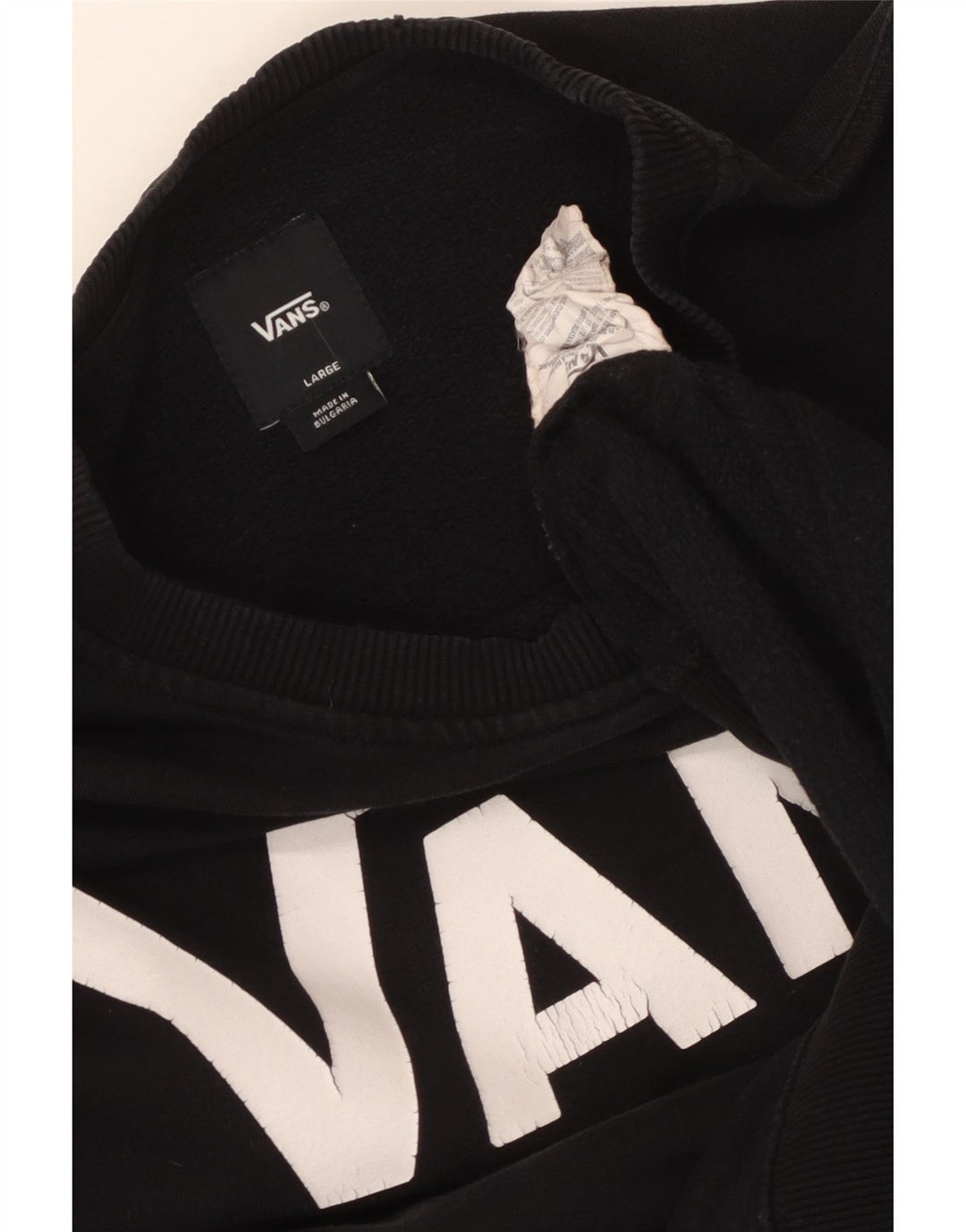 Hanorac grafic pentru bărbați Vans Pulover mare, negru, bumbac