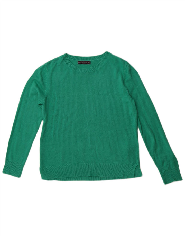 Marks & Spencer Pulover Crop Crew Deck pentru femei UK 14 Medium Green