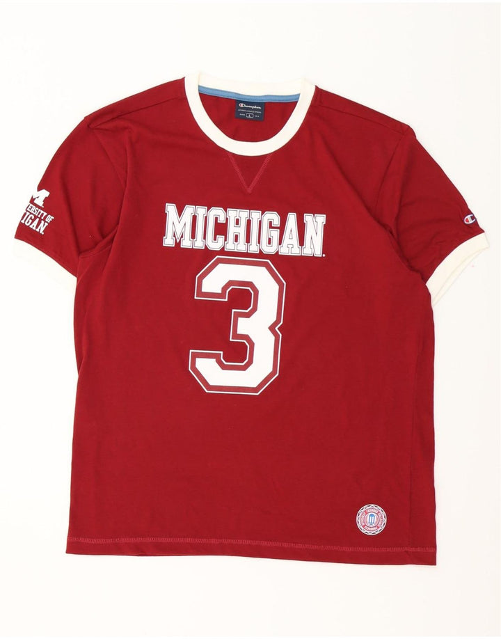 Tricou cu grafică pentru bărbați CHAMPION Michigan Top mare Burgundy