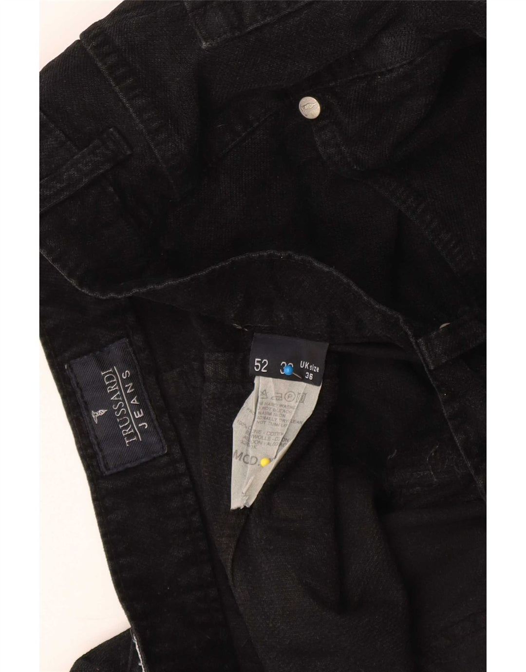 Trussardi Blugi drepti pentru bărbați W36 L27 bumbac negru
