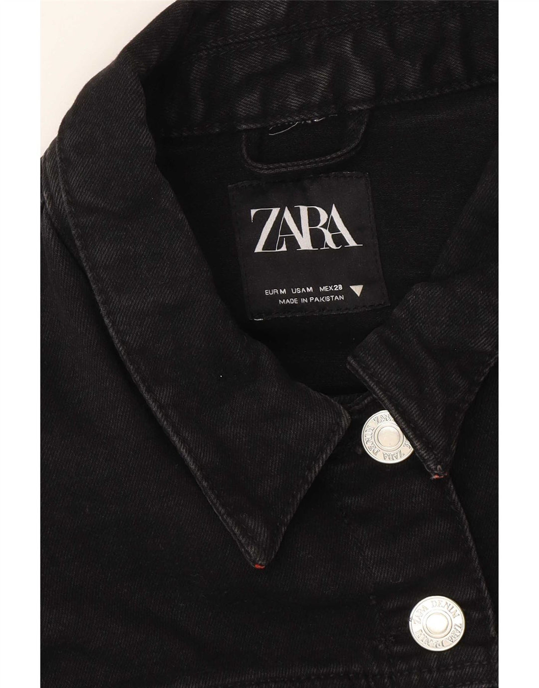 Jachetă de blugi supradimensionată pentru femei Zara UK 14 Medium Negru