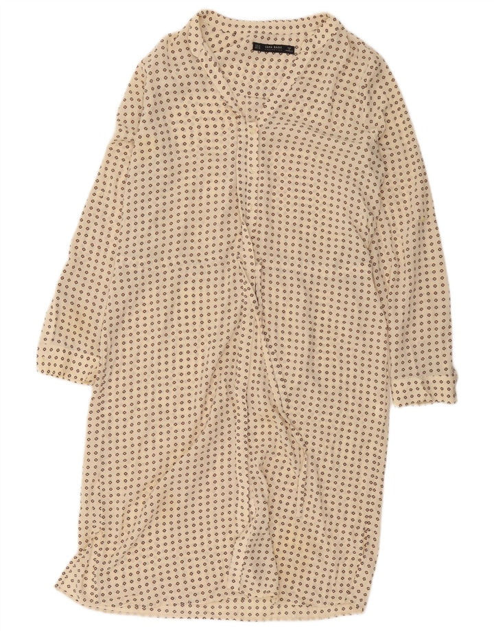 Rochie cămașă pentru femei Zara UK 14 Medium Bej cu pete