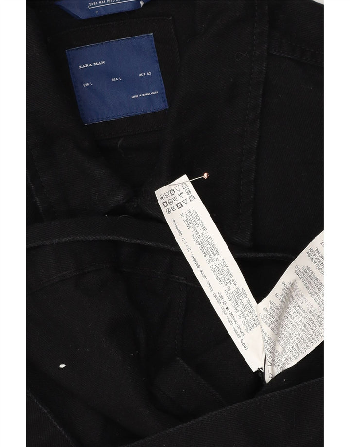 Jachetă de blugi pentru bărbați Zara UK 40 mare, negru, bumbac