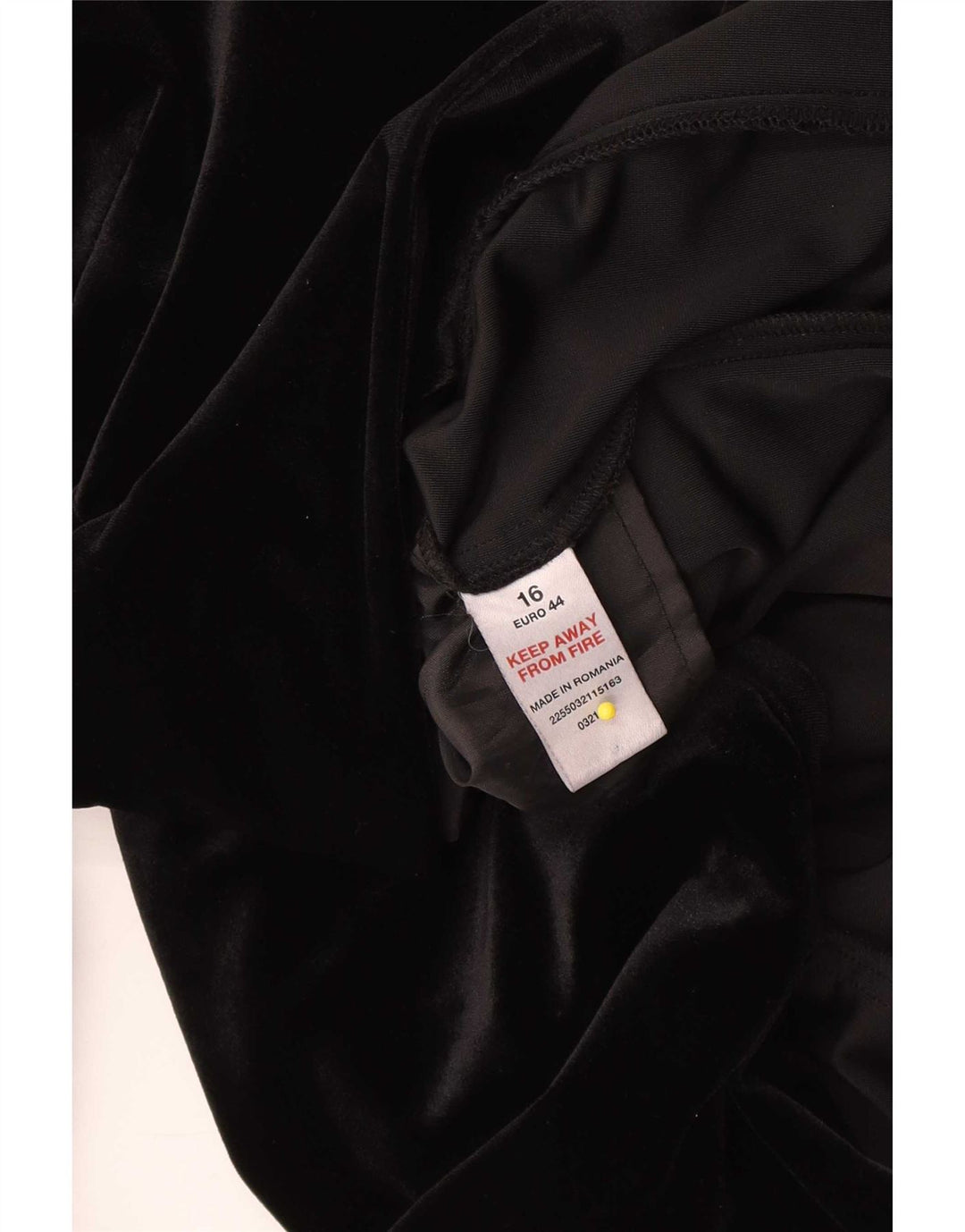 Pardesiu vintage pentru femei din catifea UK 16 mare, negru, poliester