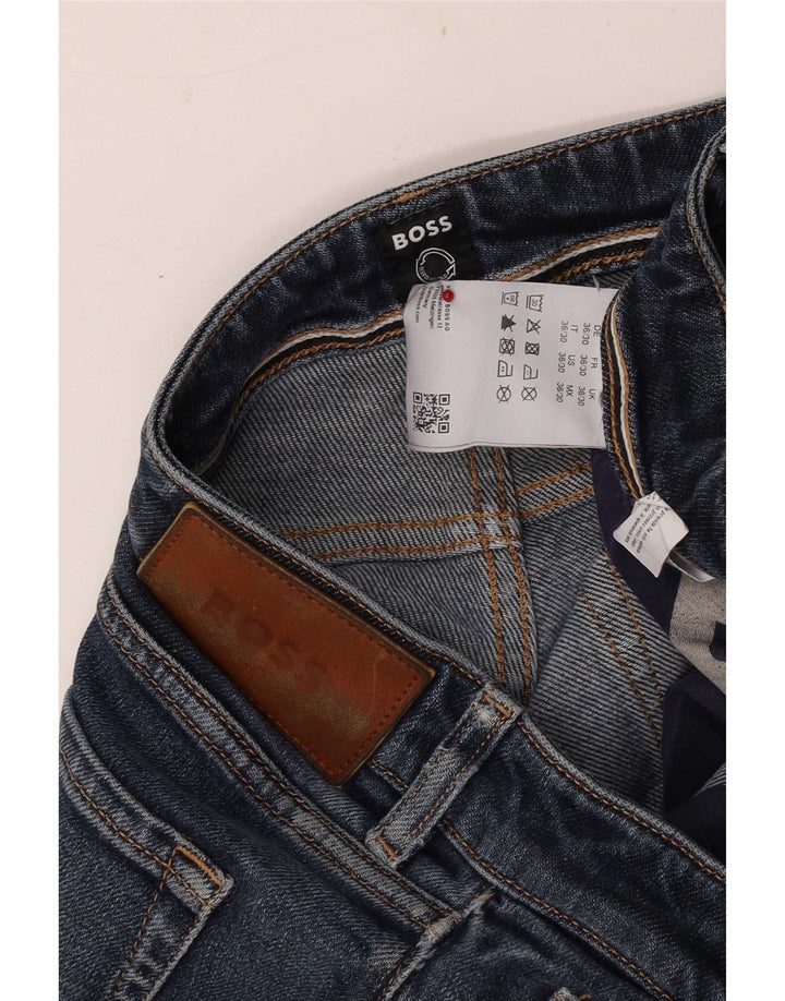 Blugi drepti pentru bărbați Hugo Boss W36 L30 Bumbac albastru