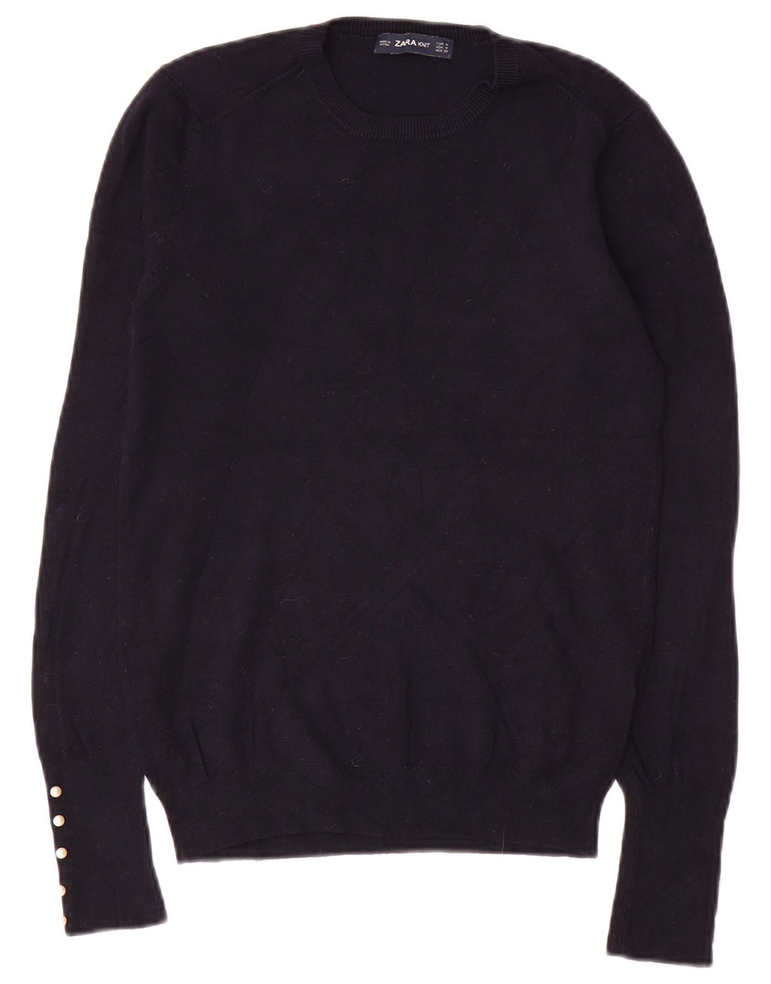 Pulover pentru damă ZARA cu gâtul turnat, Marea Britanie 12 Medium Bleumarin