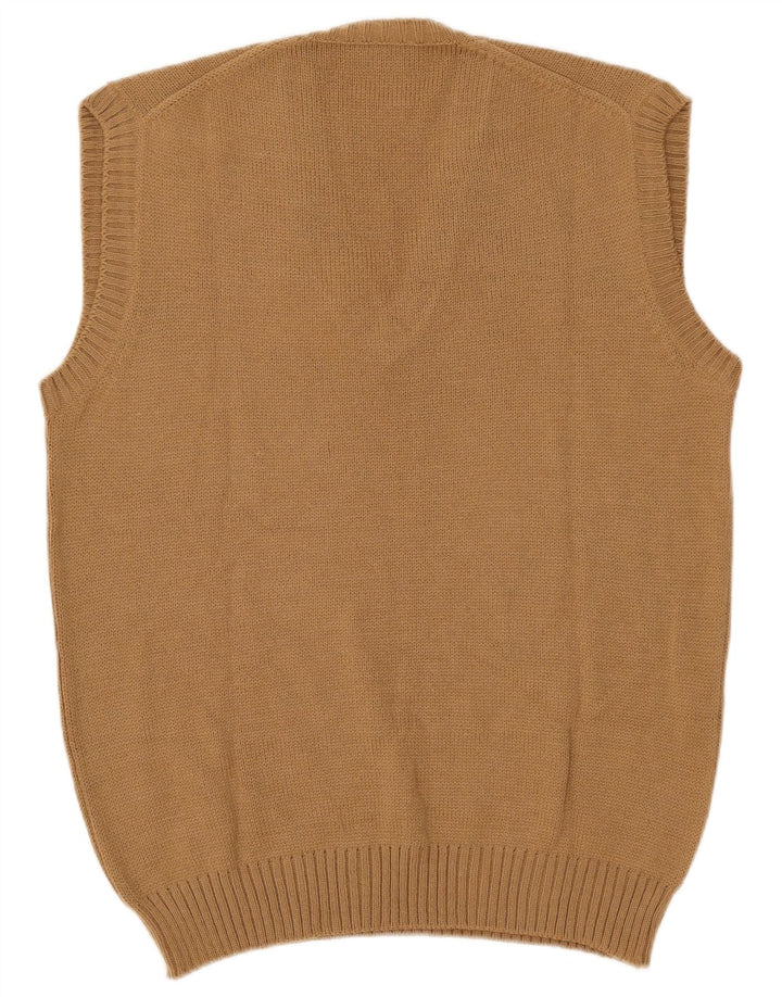Vintage Mens Vest Tank Top IT 54 XL Lână Bej