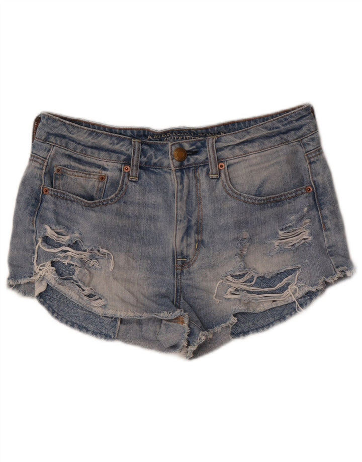 Pantaloni scurți din denim învechit pentru femei American Eagle US 8 Medium W30 Blue