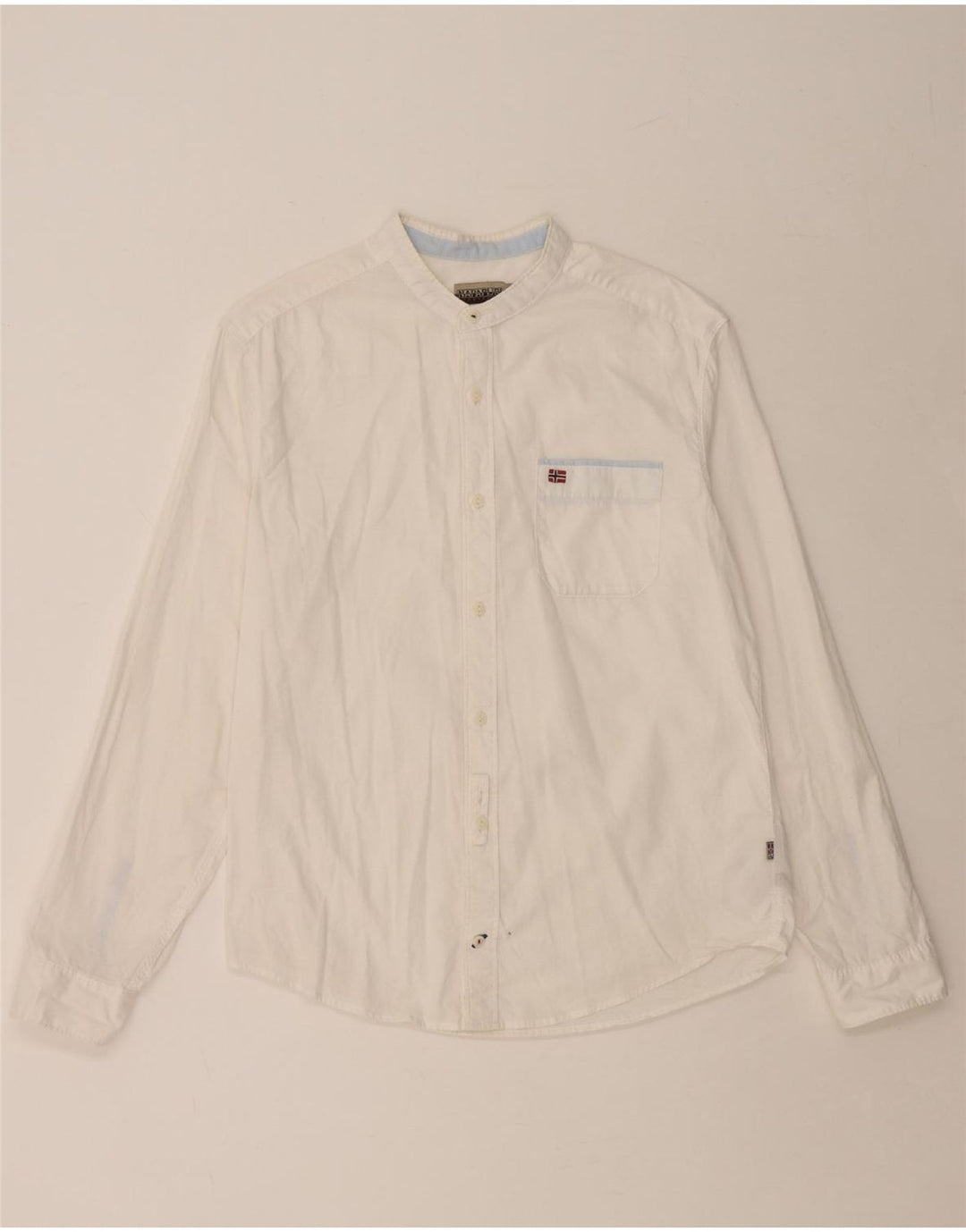 Cămașă pentru bărbați NAPAPIJRI Geographic Regular Fit, bumbac alb mediu