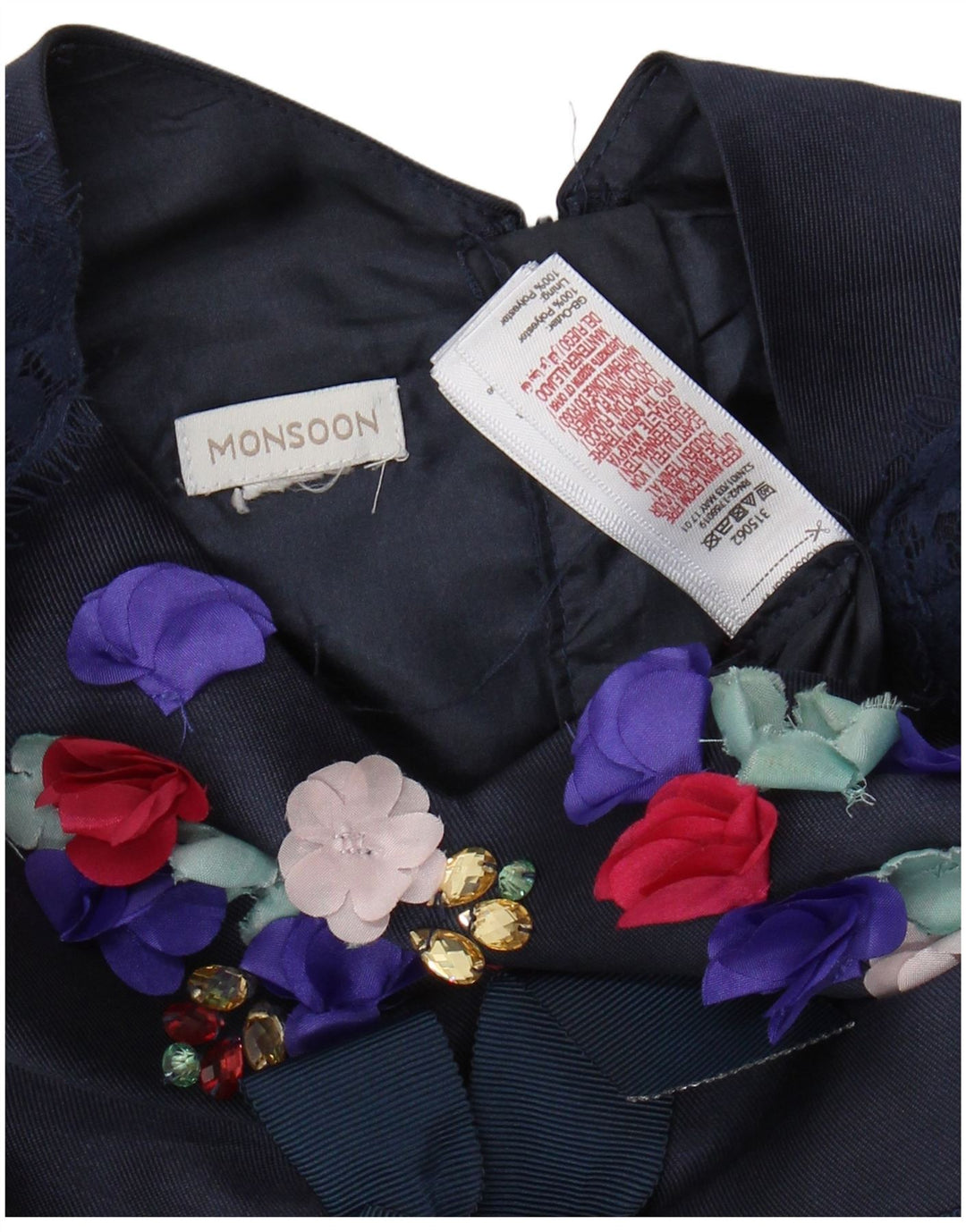 MONSOON Rochie A-Line Fete 9-10 Ani Bleumarin Floral Poliester