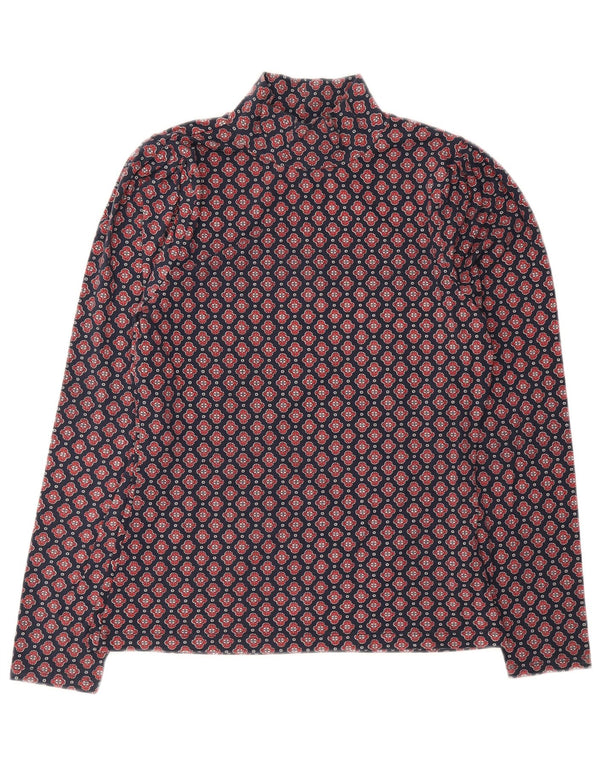 Joules Top femeie cu mânecă lungă UK 10 mic albastru din bumbac floral