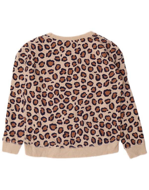 Pulover supradimensionat pentru femei Boden UK 6 XS bumbac cu imprimeu animal bej