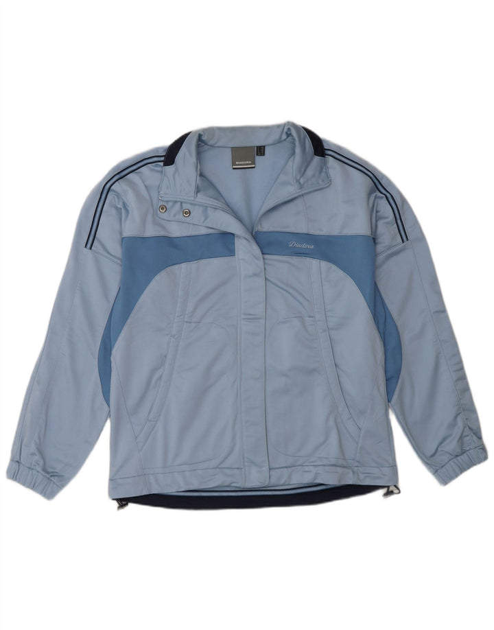 Jachetă de trening Diadora pentru femei UK 12 Medium Blue Colorblock Poliester