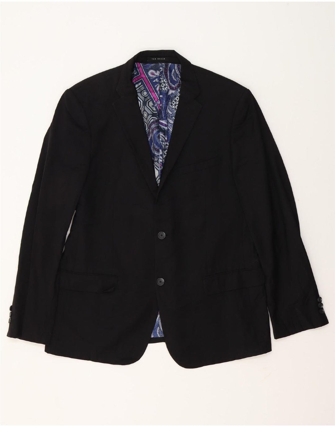 TED BAKER Jachetă pentru bărbați cu 2 nasturi, UK 42 XL, lână neagră