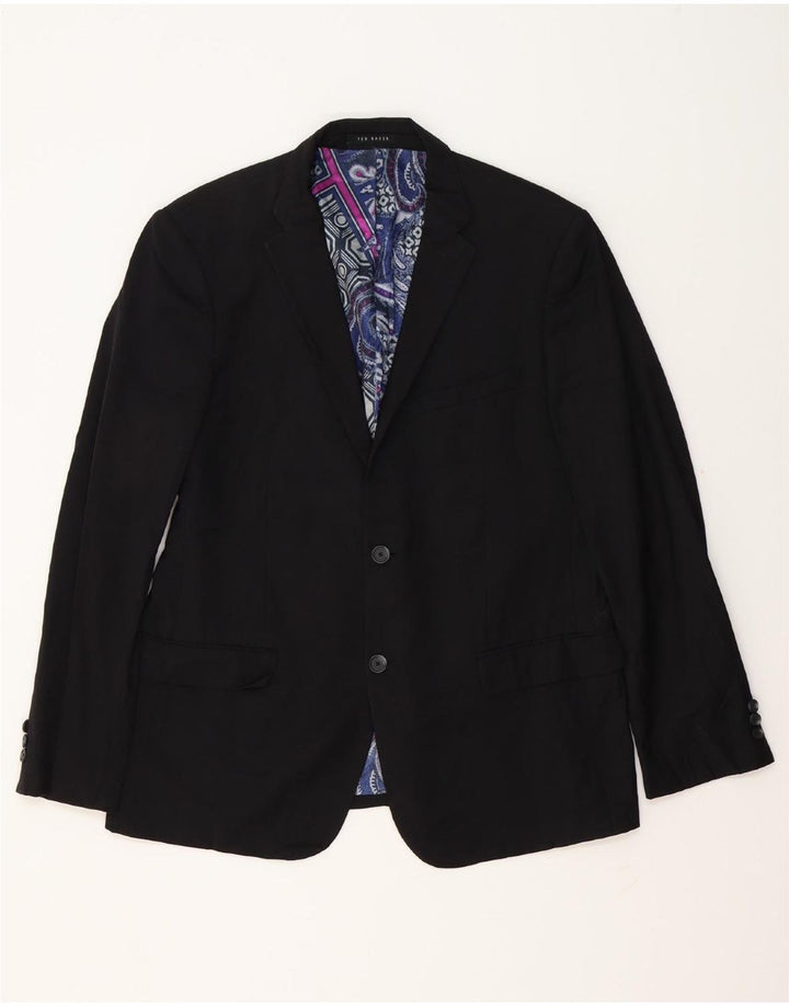 TED BAKER Jachetă pentru bărbați cu 2 nasturi, UK 42 XL, lână neagră