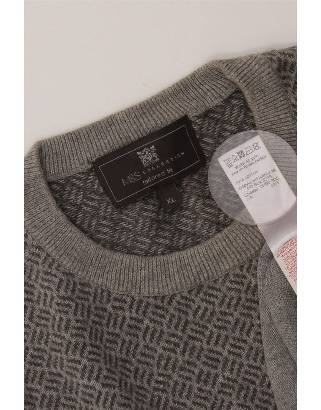 Pulover pentru bărbați, cu decolteu rotund, croit, XL, gri