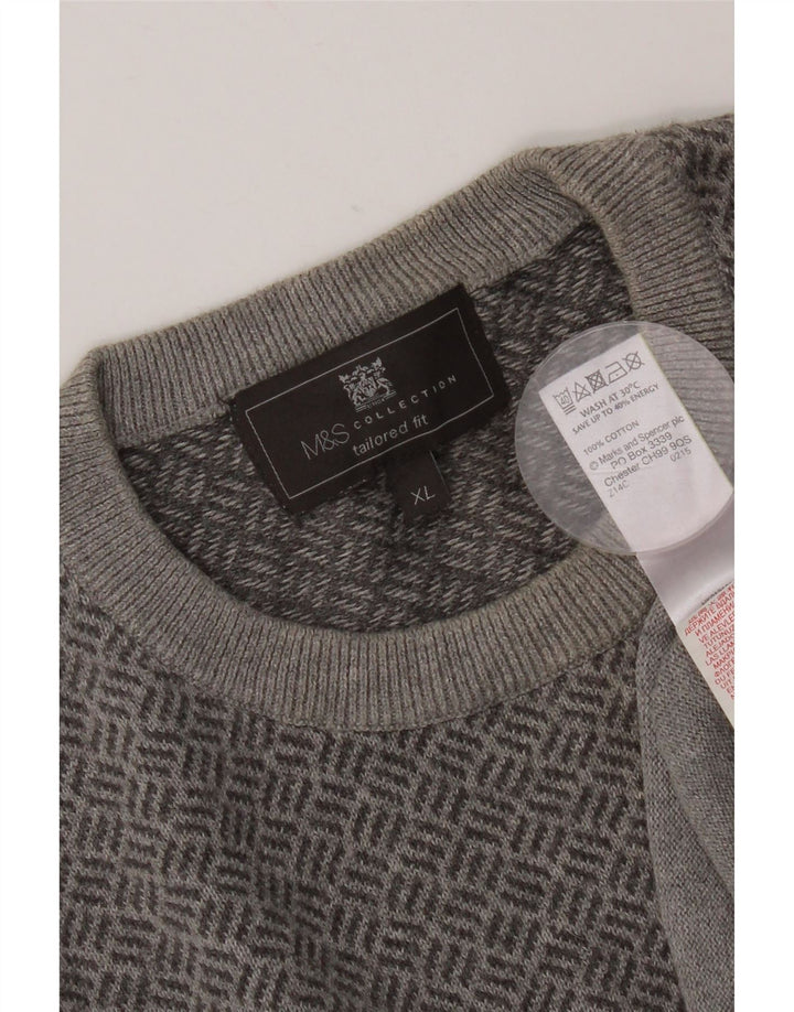 Pulover pentru bărbați, cu decolteu rotund, croit, XL, gri