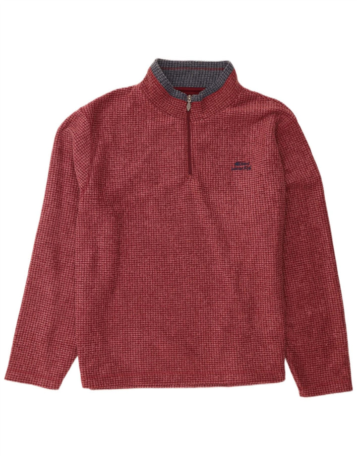 Pulover din lână pentru bărbați Weird Fish, cu fermoar și gât, poliester burgundy 4XL