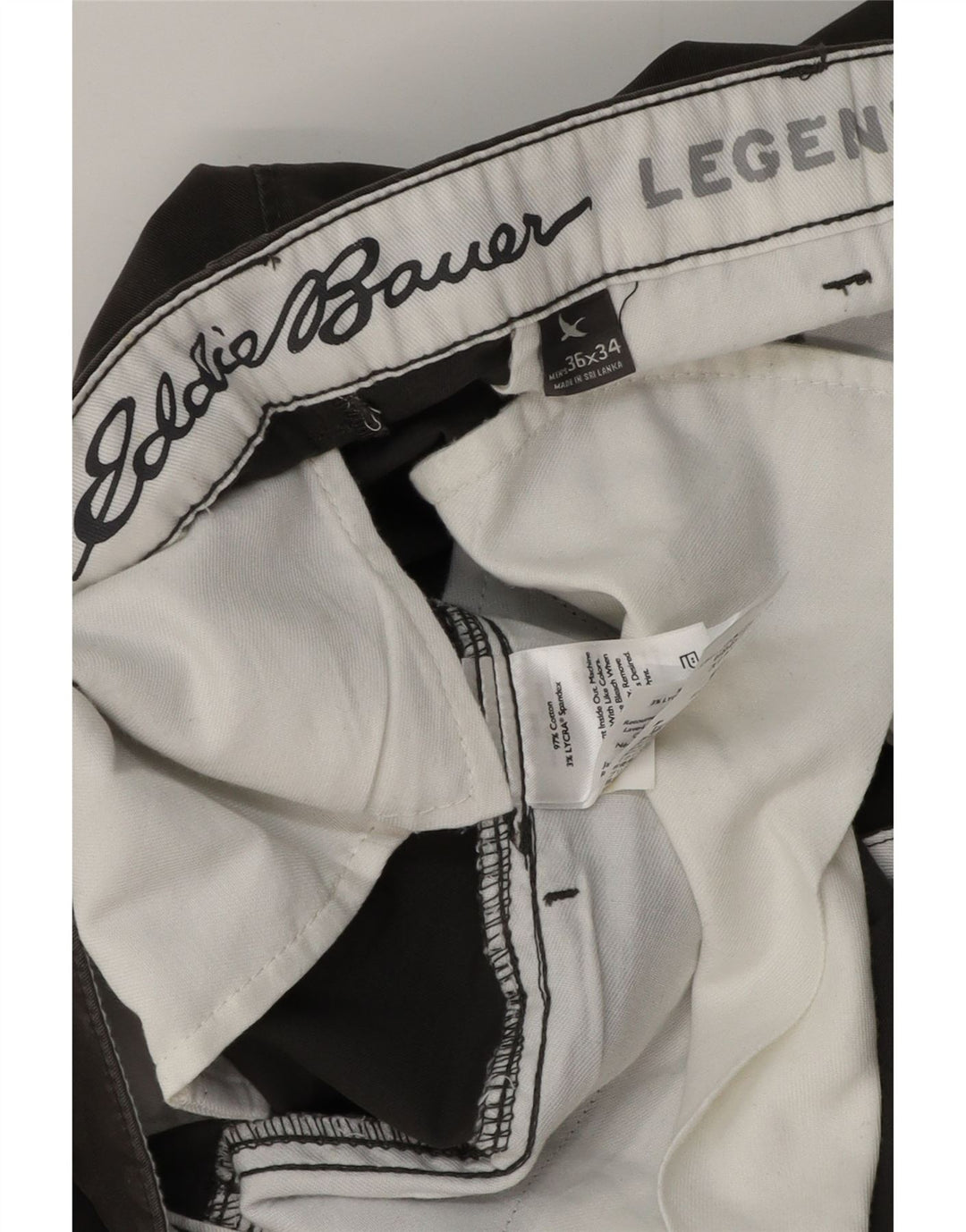 EDDIE BAUER Pantaloni chino drepți pentru bărbați L36 L34 bumbac gri