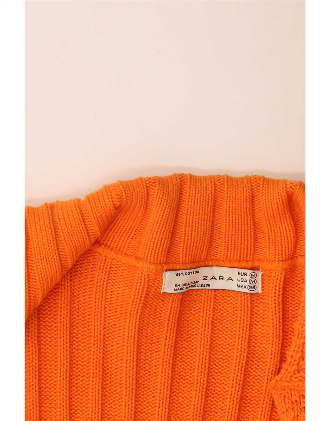 Pulover cardigan pentru femei Zara UK 12 bumbac portocaliu mediu