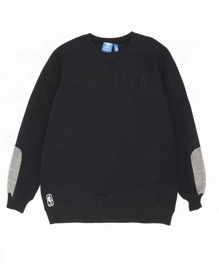 Hanorac grafic pentru bărbați Adidas Jumper mare, negru, color block, bumbac