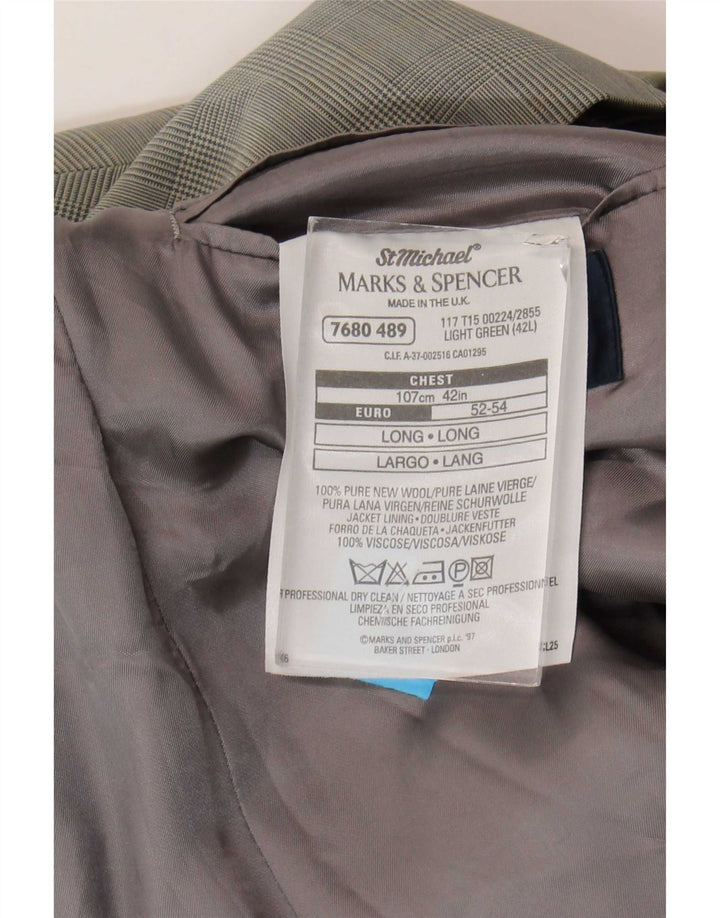 Jachetă pentru bărbați Marks & Spencer, cu 2 nasturi, UK 42, verde mare