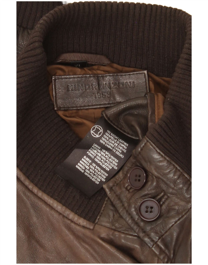 Jachetă din piele pentru bărbați Minoronzoni 1953 UK 42 XL din piele maro