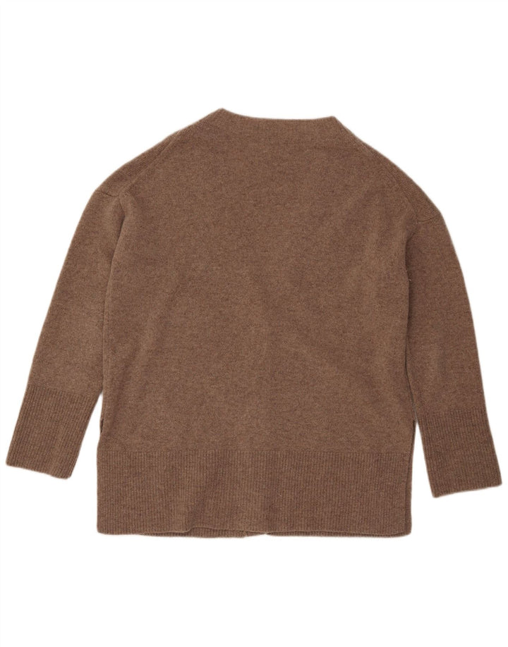 MASSIMO DUTTI Pulover cardigan supradimensionat pentru femei UK 14 Lână maro medie