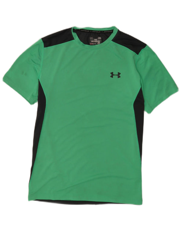 Tricou Under Armour pentru bărbați Heat Gear Top Medium Green Colorblock Poliester