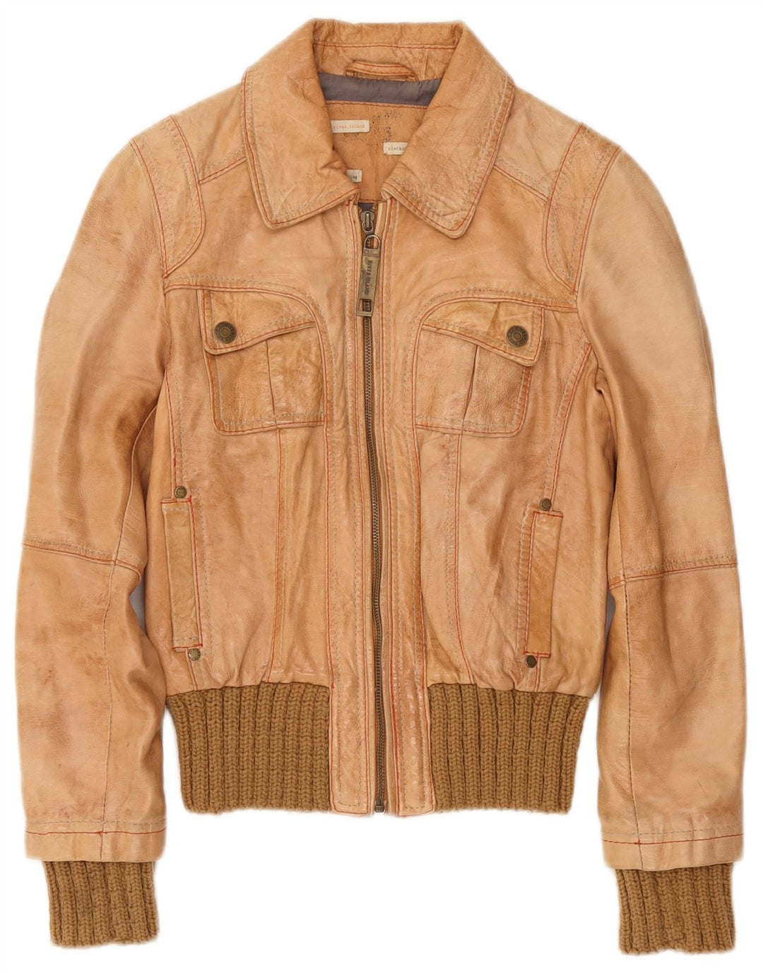 Jachetă bomber pentru femei River Island UK 10 Mic Bej Colorblock