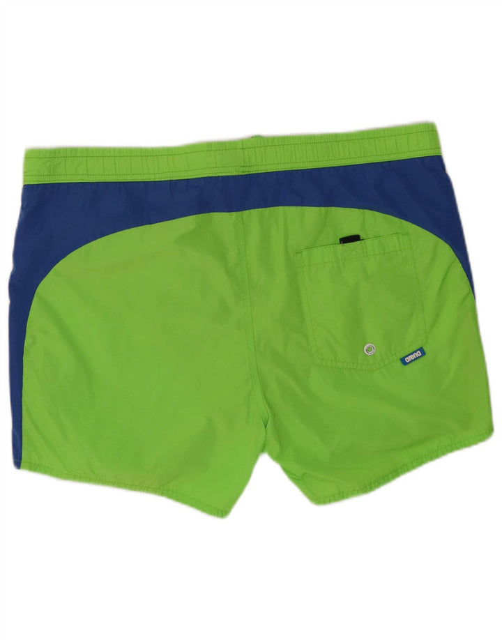 Pantaloni scurți de înot Arena pentru bărbați, verde mediu, poliester color bloc