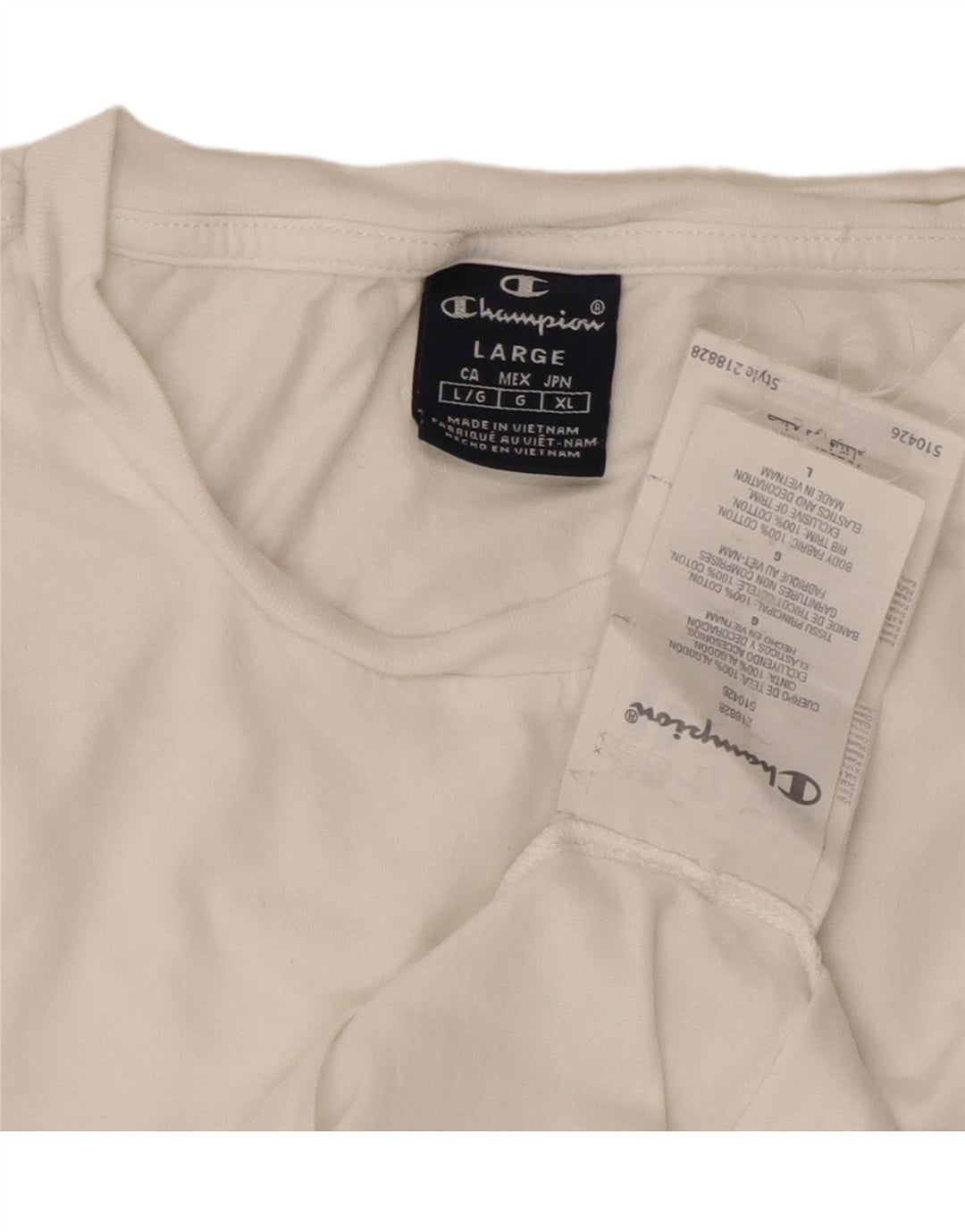 Tricou grafic pentru bărbați CHAMPION Top mare din bumbac alb